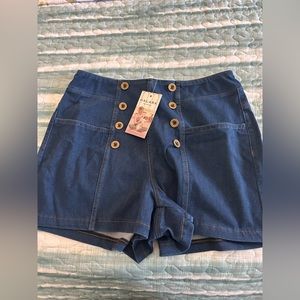 Halara Women's Blue Button-Front Shorts